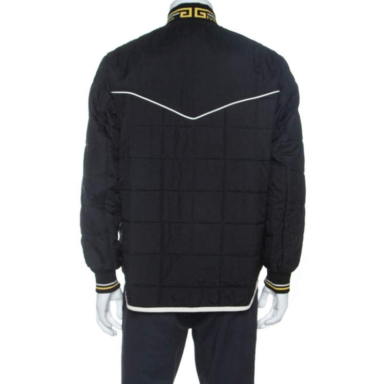 Pre Owned Givenchy Black Contrast Pocket Detail Quilted Bomber Jacket L