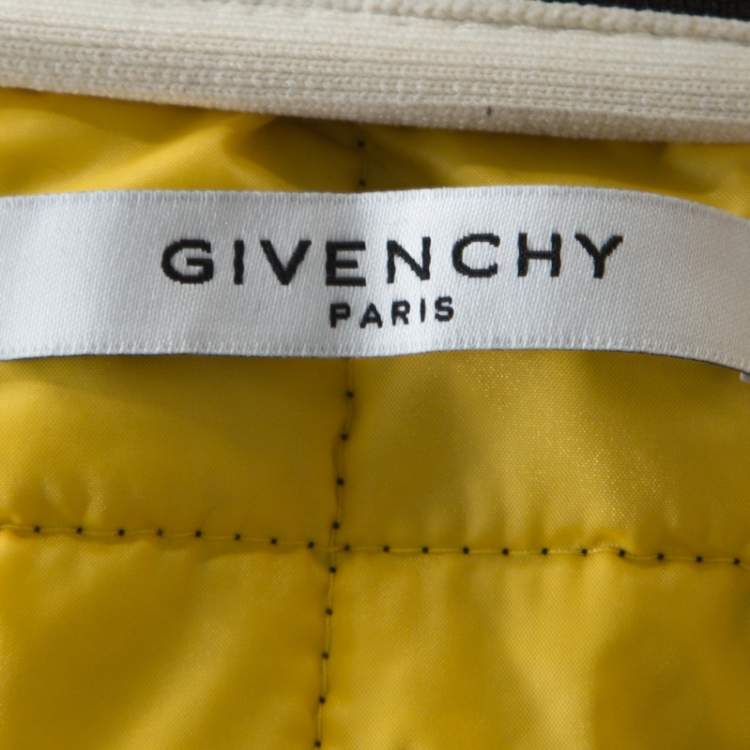 Pre Owned Givenchy Black Contrast Pocket Detail Quilted Bomber Jacket L