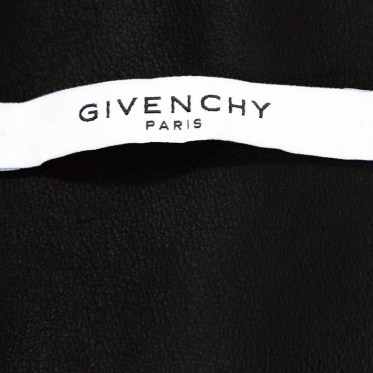 Pre Owned Givenchy Black Laser Cut Leather Hooded Jacket XS