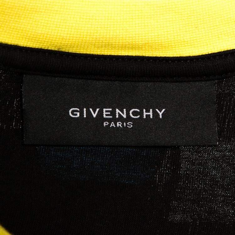 مملوكة مسبقًا Givenchy Black Graphic Print Cotton Contrast Collar T-Shirt M