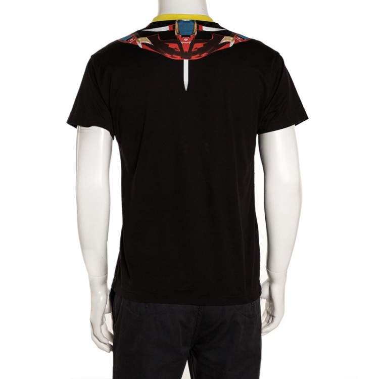 مملوكة مسبقًا Givenchy Black Graphic Print Cotton Contrast Collar T-Shirt M