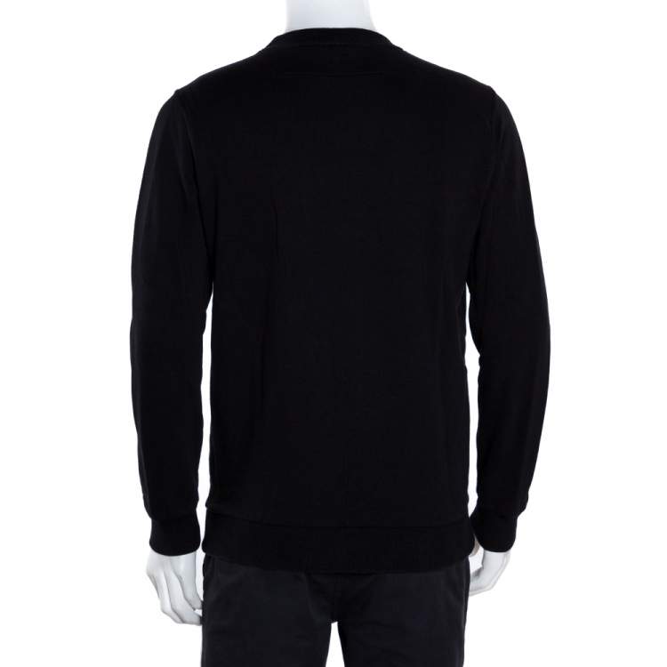 Pre Owned Givenchy Black Tribal Motif Cotton Crew Neck Sweatshirt XS