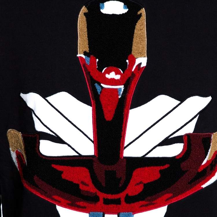Pre Owned Givenchy Black Tribal Motif Cotton Crew Neck Sweatshirt XS