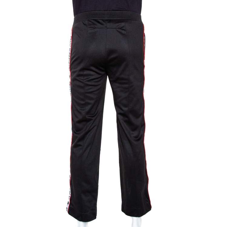 Pre Owned Givenchy Black Jersey Logo Tape Detail Track Pants L