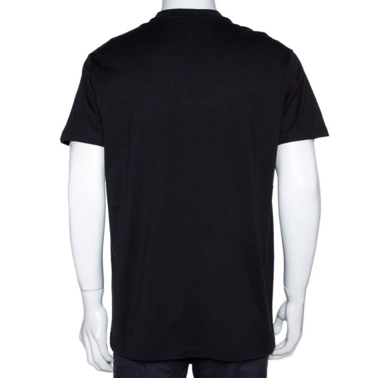 Pre Owned Givenchy Black Cotton Cobra Print Round Neck T Shirt XS