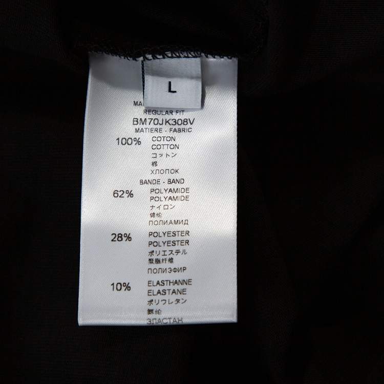Pre Owned Givenchy Black Cotton Logo Tape Sleeve Detail Crew Neck T Shirt L 