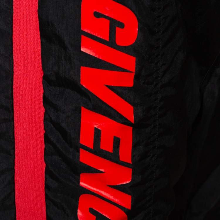 Pre Owned Givenchy Two Tone Logo Print Synthetic Track Pants M