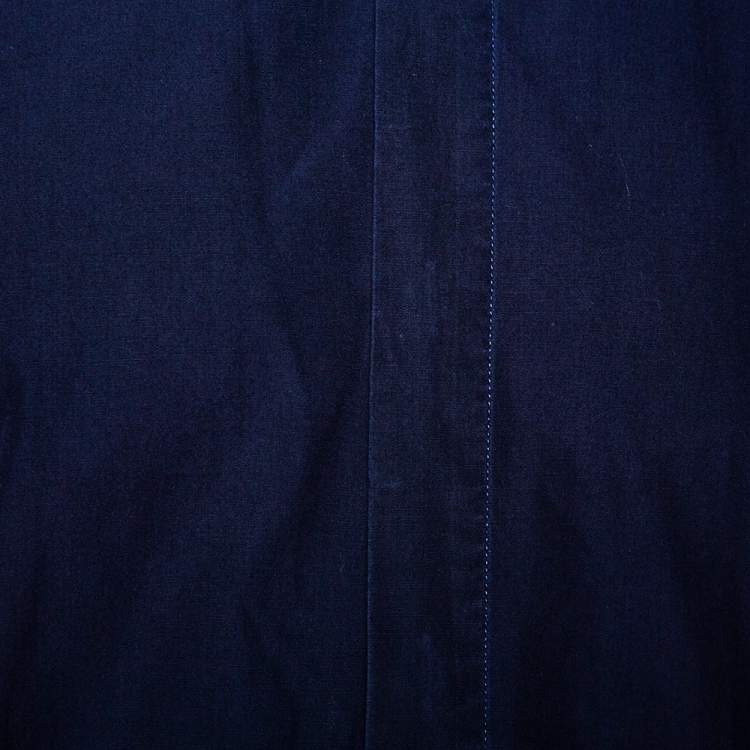 Pre Owned Givenchy Navy Blue Cotton Zipper Cuff Detail Long Sleeve Shirt M
