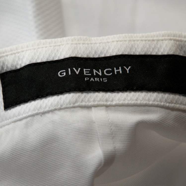 Pre Owned Givenchy White Cotton Patched Long Sleeve Shirt S