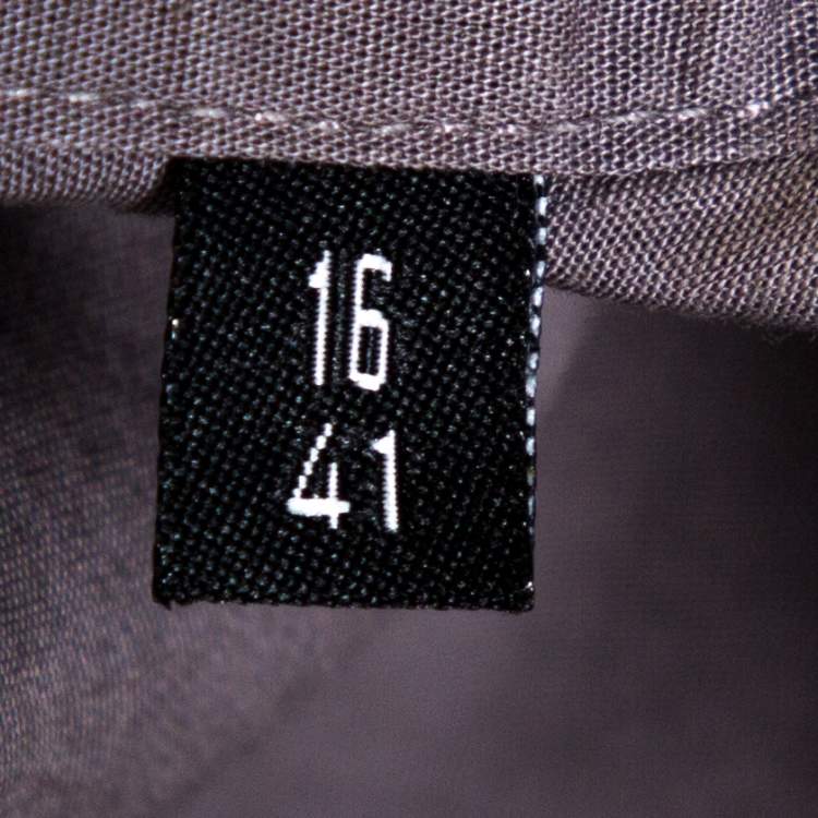 Pre Owned Givenchy Taupe Cotton Long Sleeve Mandarin Collar Shirt L