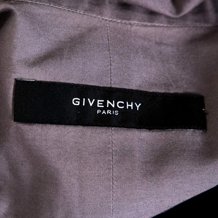Pre Owned Givenchy Taupe Cotton Long Sleeve Mandarin Collar Shirt L
