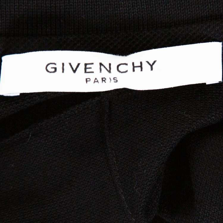 Pre Owned Givenchy Black Cotton Pique Cobra Patch Cuban Fit Polo T Shirt S