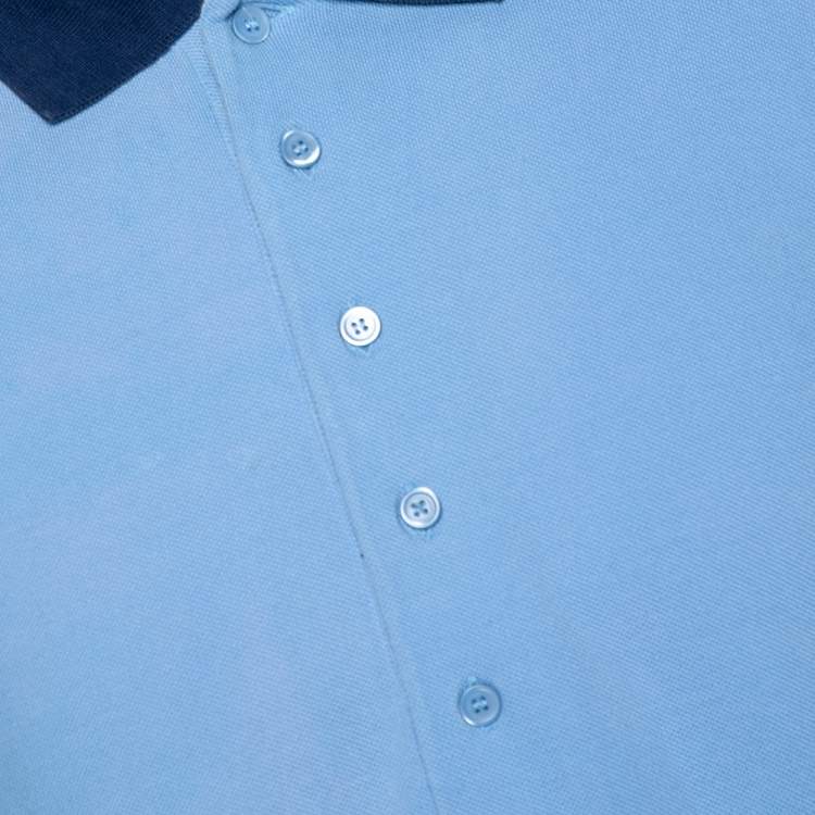 Pre Owned Givenchy Lilac Blue Cotton Pique Mid Length Polo T Shirt S