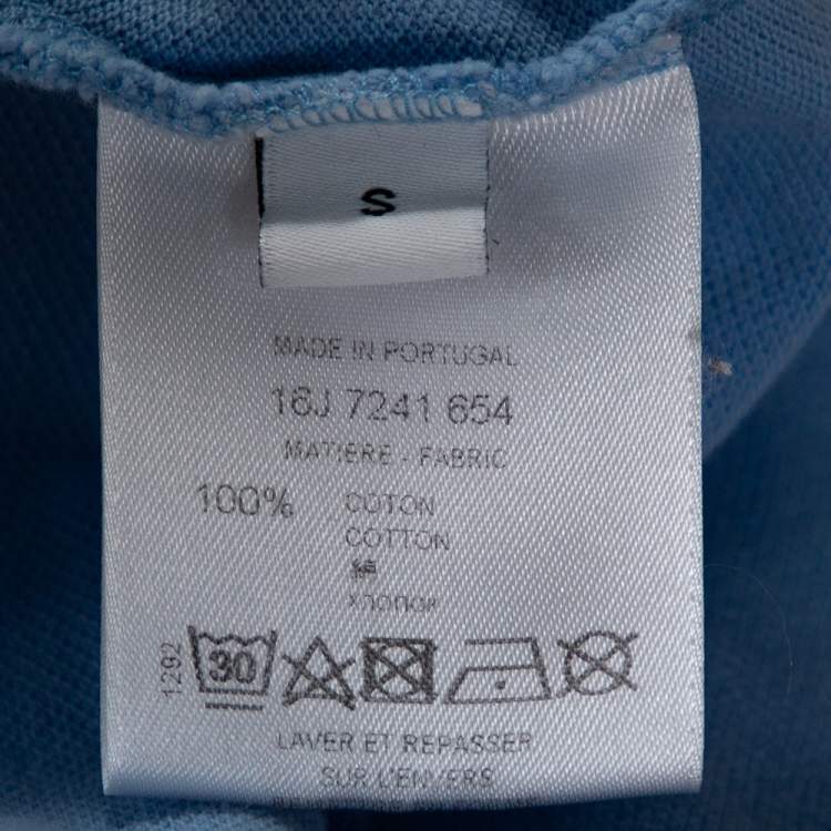 Pre Owned Givenchy Lilac Blue Cotton Pique Mid Length Polo T Shirt S