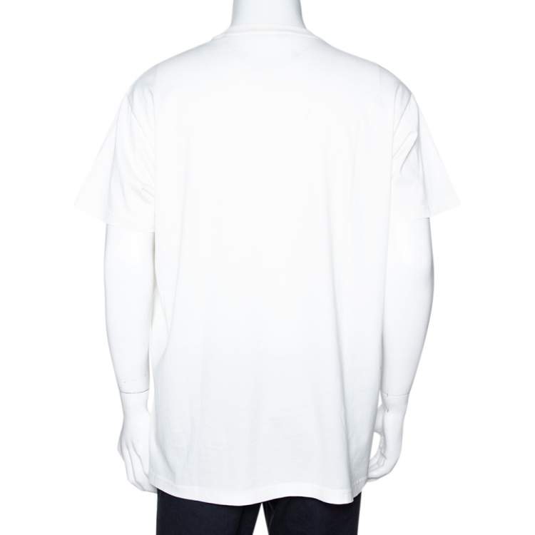 Pre Owned Givenchy Cream Cotton World Tour Print Oversized T Shirt S 