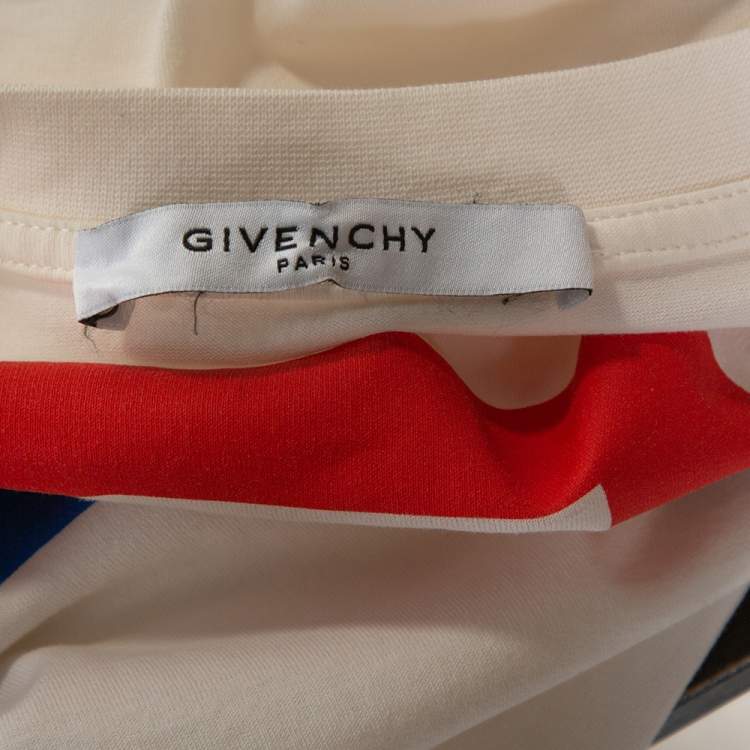 Pre Owned Givenchy Cream Cotton World Tour Print Oversized T Shirt S 