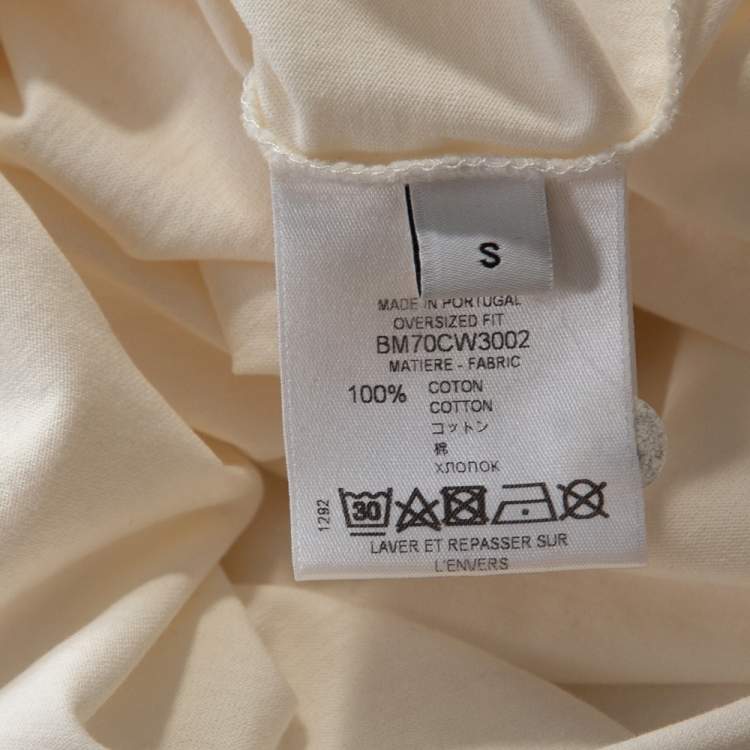 Pre Owned Givenchy Cream Cotton World Tour Print Oversized T Shirt S 