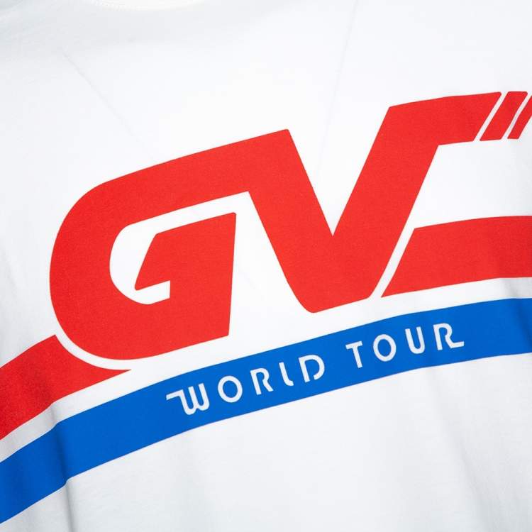 Pre Owned Givenchy Cream Cotton World Tour Print Oversized T Shirt S 