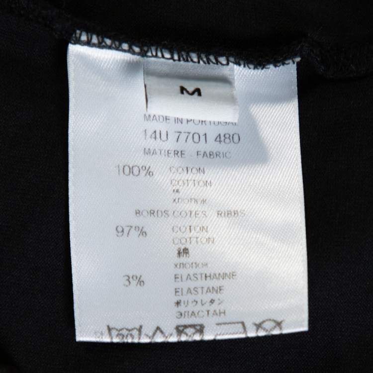 Pre Owned Givenchy Black Mix Print Cotton Crew Neck T-Shirt M
