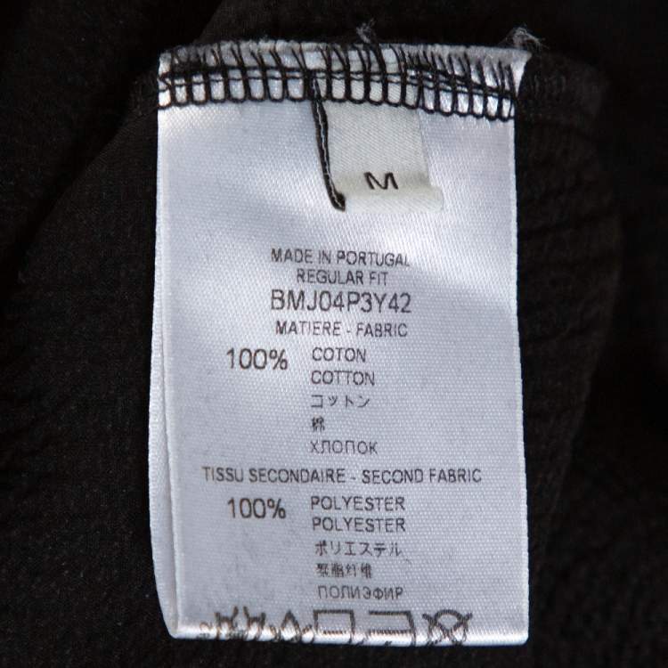 Pre Owned Givenchy Black Cotton Knit Distressed Logo Regular Fit Hoodie M