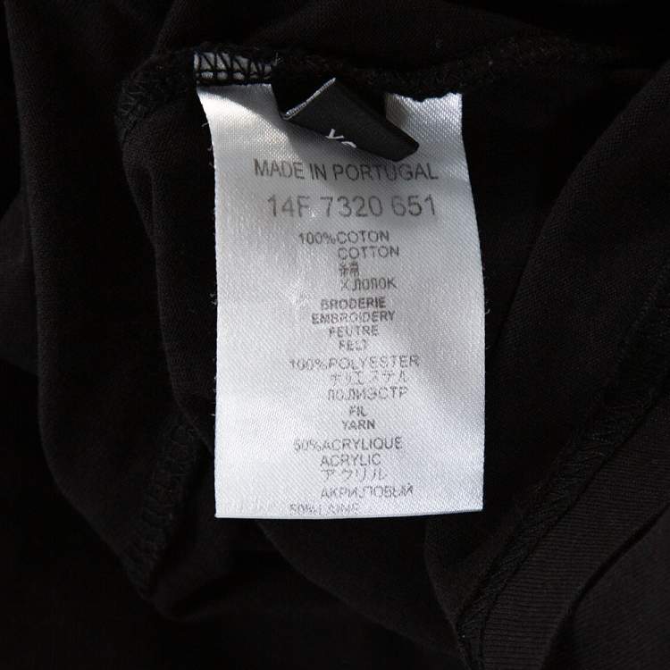 Pre Owned Givenchy Black Cotton Star Applique T Shirt XS 