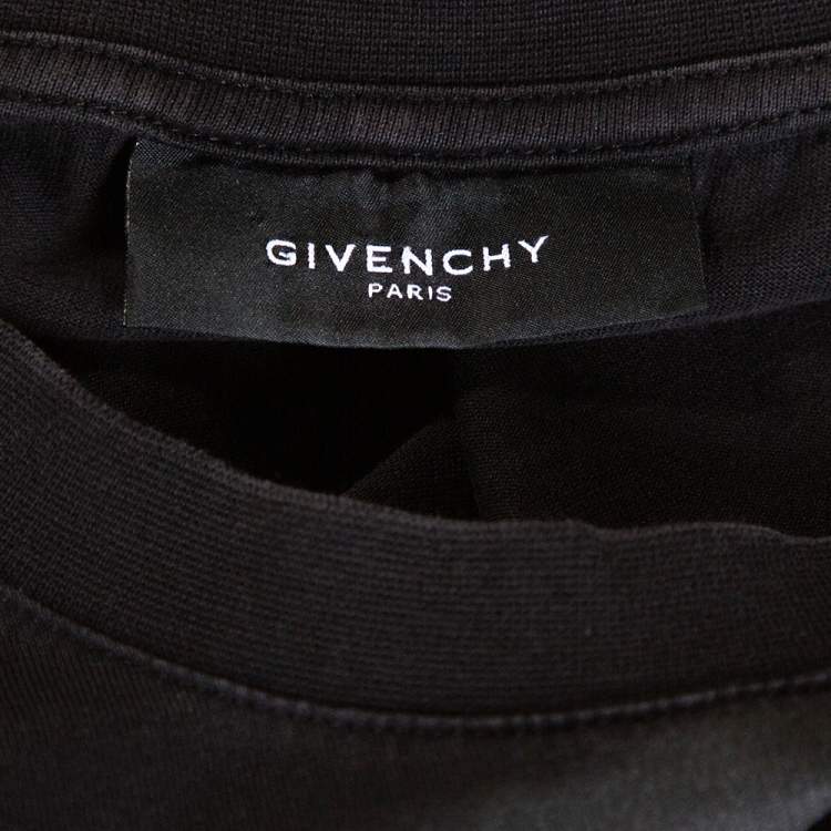 Pre Owned Givenchy Black Rottweiler Print Cotton Cuban Fit T-Shirt XS
