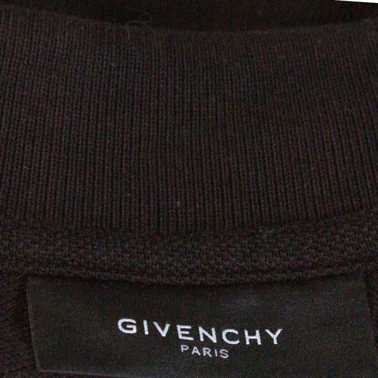 Pre Owned Givenchy Black Cotton Pique Mesh Paneled Oversized Polo T Shirt XS