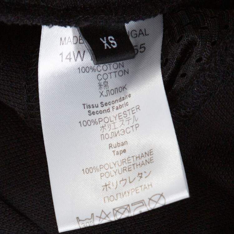Pre Owned Givenchy Black Cotton Pique Mesh Paneled Oversized Polo T Shirt XS
