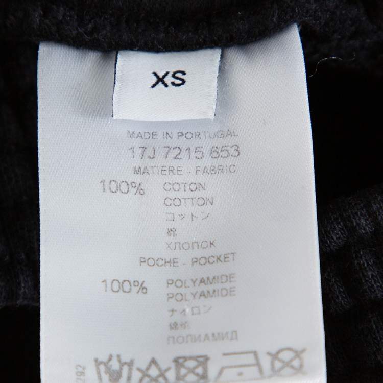 Pre Owned Givenchy Black Cotton Rib Knit Bomber Zip Shorts XS