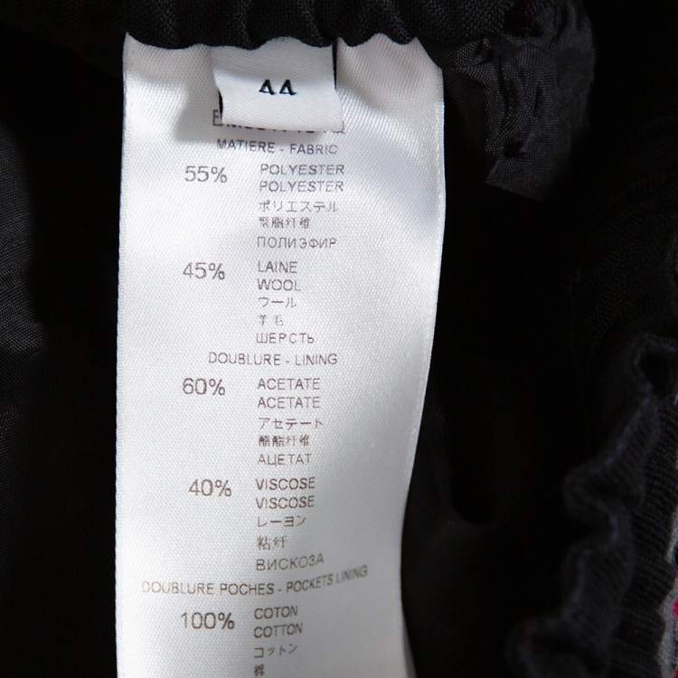 Pre Owned Givenchy Black Wool Blend Contrast Grosgrain Waistband Joggers XXS