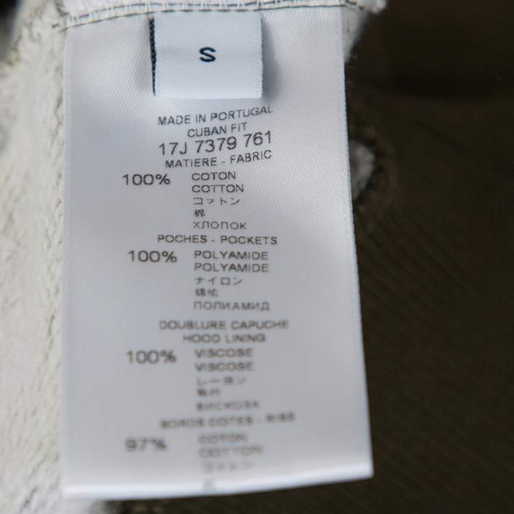 Pre Owned Givenchy Olive Green Floral Camouflage Print Oversized Pocket Detail Hoodie S