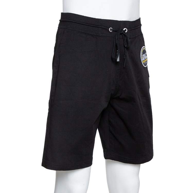 Pre Owned Givenchy Black Cotton Logo Embroidered Drawstring Waist Shorts M