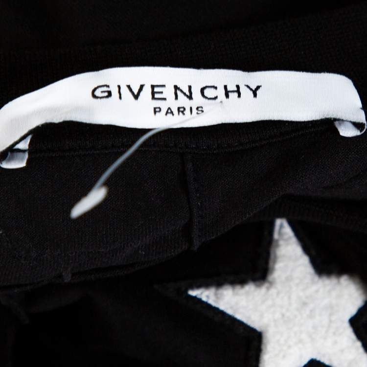 Pre Owned Givenchy Black Cotton Star Patch Crew Neck T-Shirt XL