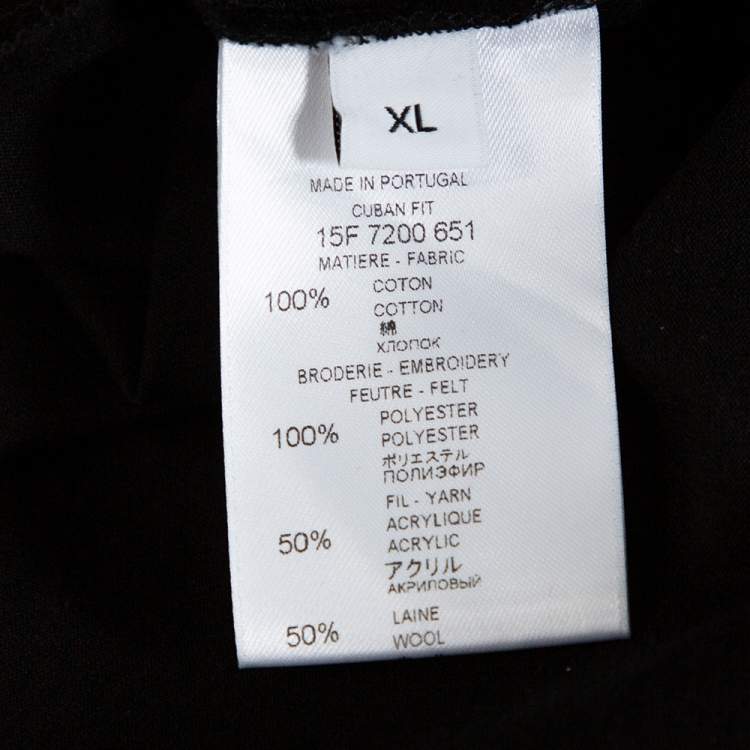 Pre Owned Givenchy Black Cotton Star Patch Crew Neck T-Shirt XL
