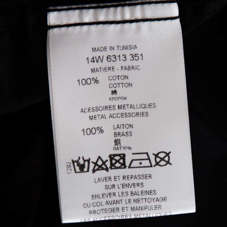 Pre Owned Givenchy Black Cotton '17' Plaque Detail Long Sleeve Shirt XL