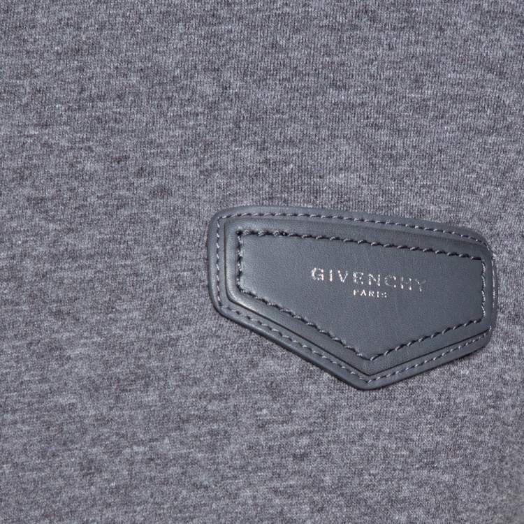 Pre Owned Givenchy Dark Grey Melange Cotton Cuban Fit T-Shirt S
