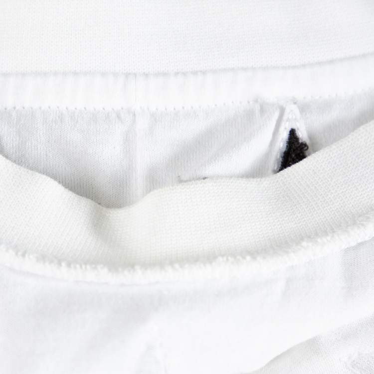 Pre Owned Givenchy White Cotton Star Appliqued '74' Cuban Fit T-Shirt S
