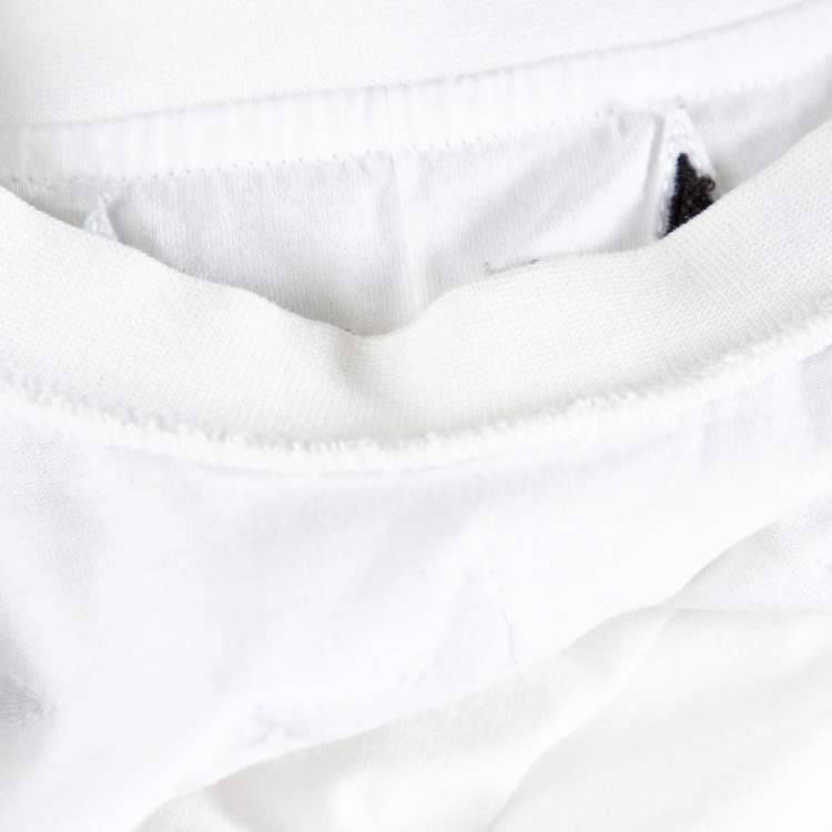 Pre Owned Givenchy White Cotton Star Appliqued '74' Cuban Fit T-Shirt S