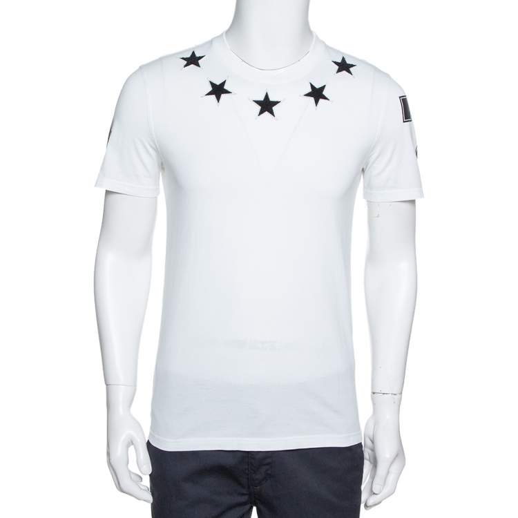 Givenchy White Cotton Star Appliqued 