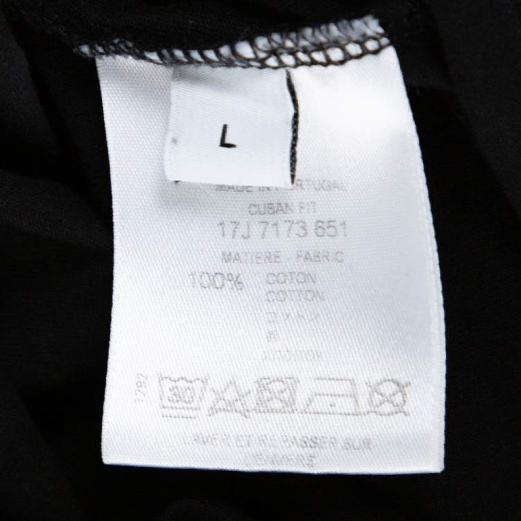Pre Owned Givenchy Black Rottweiler Stencil Print Cotton Cuban Fit T-Shirt L