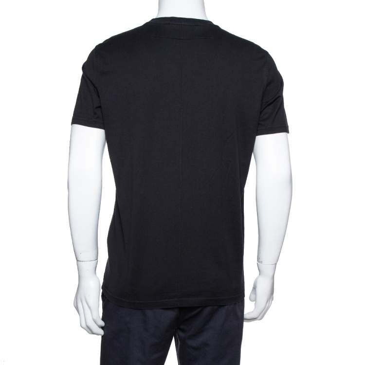 Pre Owned Givenchy Black Rottweiler Stencil Print Cotton Cuban Fit T-Shirt L