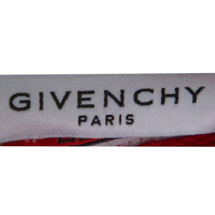 Pre Owned Givenchy Red Distressed Logo Print Cotton Hoodie XXL