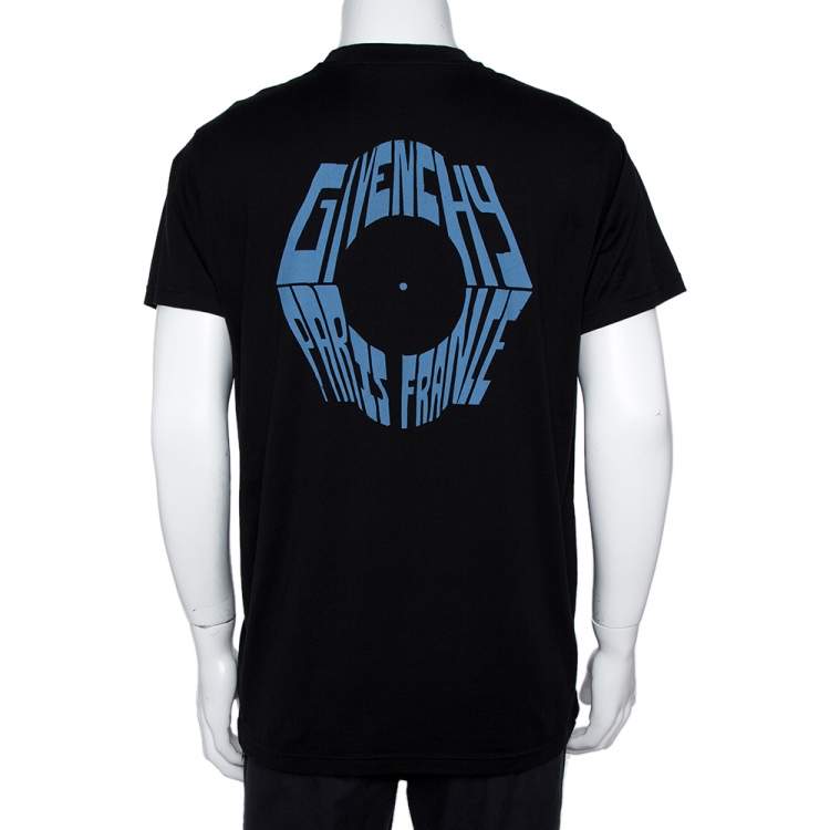 Pre Owned Givenchy Black Cotton Eagle Print Crew Neck T-Shirt XS