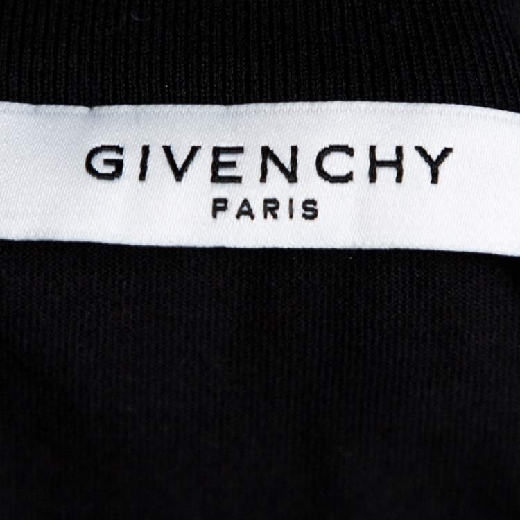 Pre Owned Givenchy Black Cotton Eagle Print Crew Neck T-Shirt XS