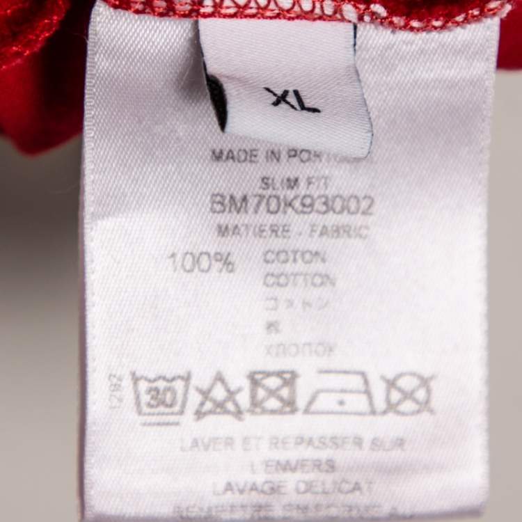 Pre Owned Givenchy Red Cotton Jersey Logo Print Slim Fit T-Shirt XL