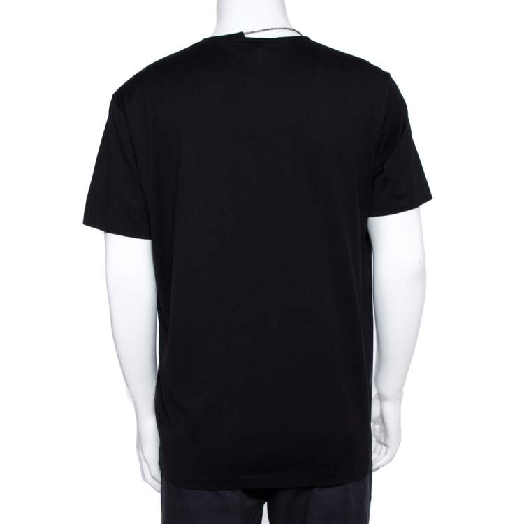 Pre Owned Givenchy Black Cotton Knit Chain Detail T-Shirt XL