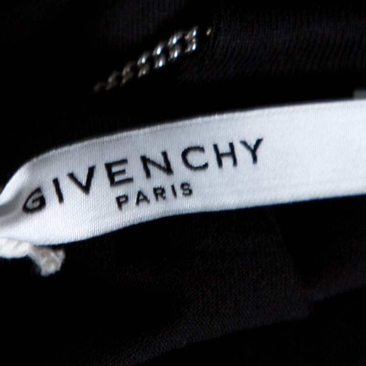 Pre Owned Givenchy Black Cotton Knit Chain Detail T-Shirt XL