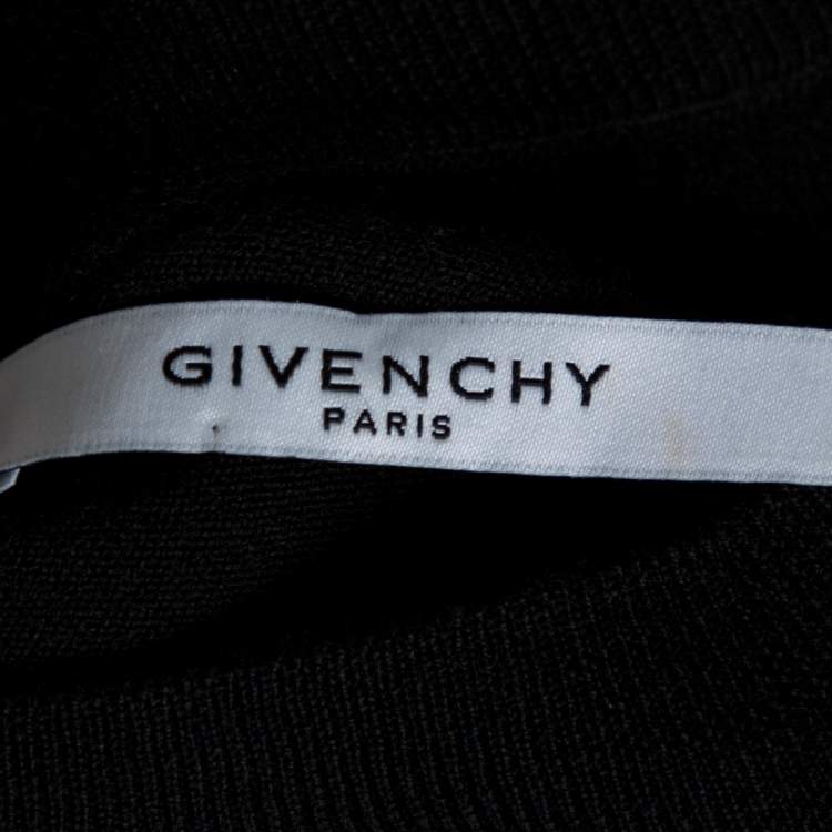 Pre Owned Givenchy Black Wool 4G Intarsia Knit Slim Fit Sweater XXL