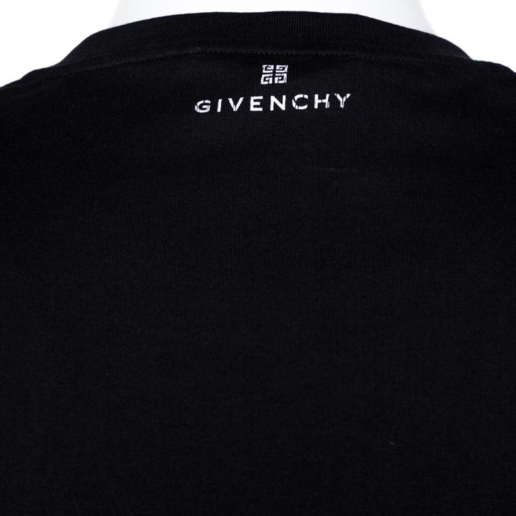 مملوكة مسبقًا Givenchy Black Cotton Zip Detail Rock Fit T-Shirt XL