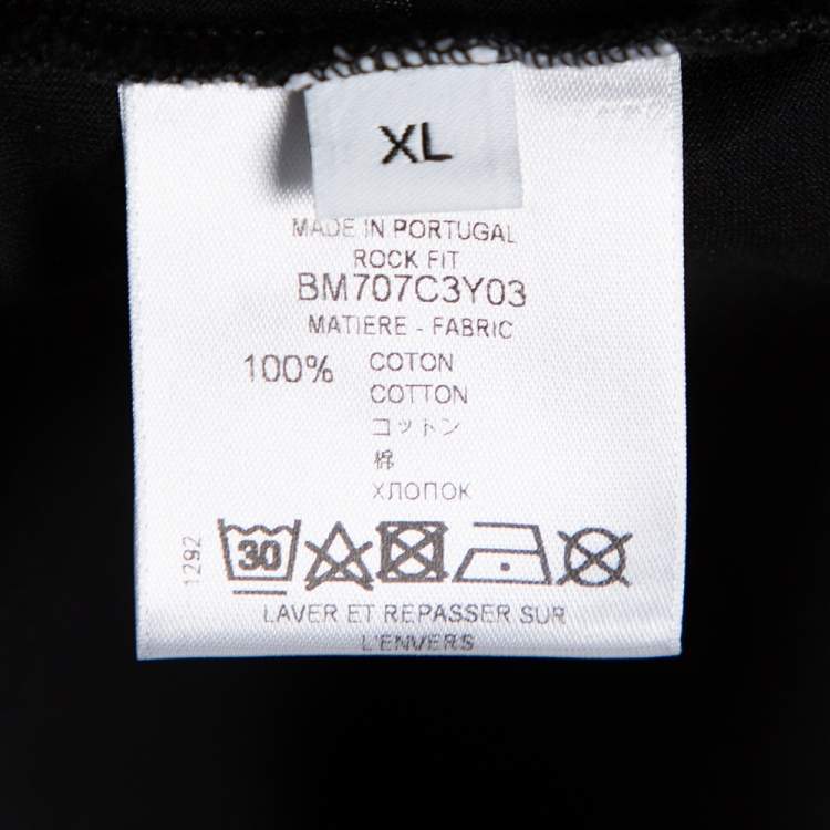 مملوكة مسبقًا Givenchy Black Cotton Zip Detail Rock Fit T-Shirt XL